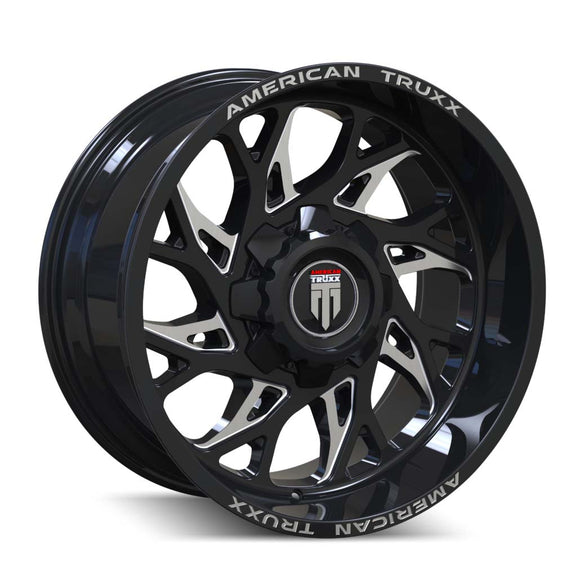 22x12 American Truxx AT1913 Destiny Black Milled 8x170 ET-44 Wheel Rim