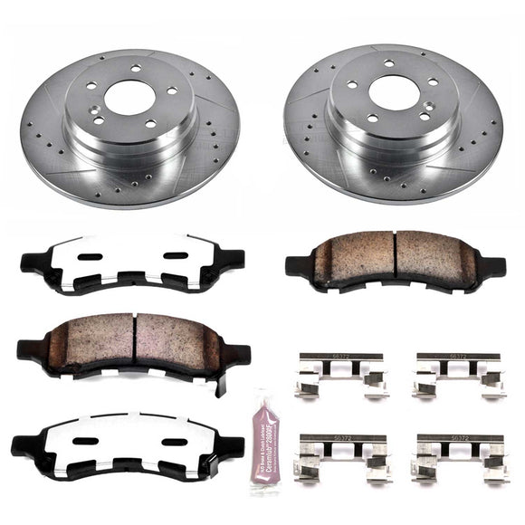 PowerStop Z36 Carbon-Fiber Ceramic Brake Pad with Drilled and Slotted Rotor Kit