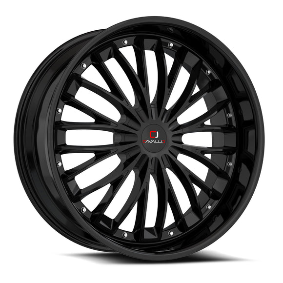 22x9.5 Cavallo CLV-42 Gloss Black 5x115/120 ET15 wheel/rim