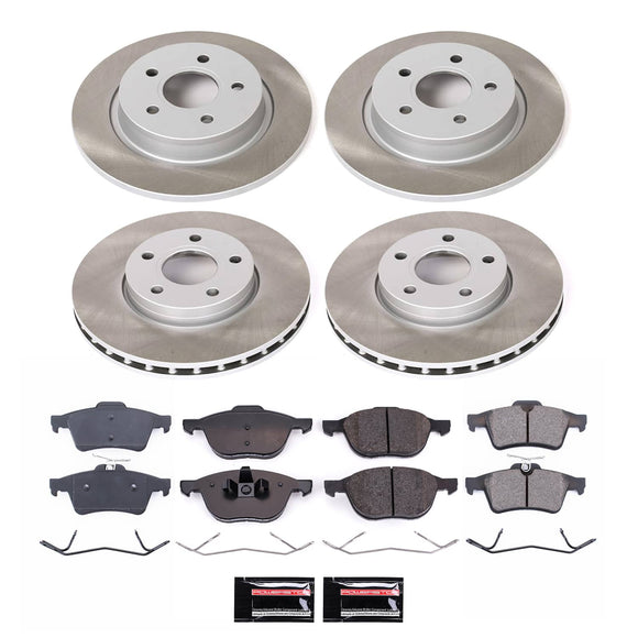 PowerStop Semi-Coated Rotor and Low-Dust Ceramic Brake Pad Kit