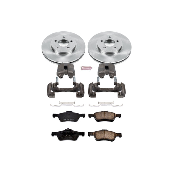 PowerStop OE Stock Replacement Low-Dust Ceramic Brake Pad, Rotor and Caliper Kit