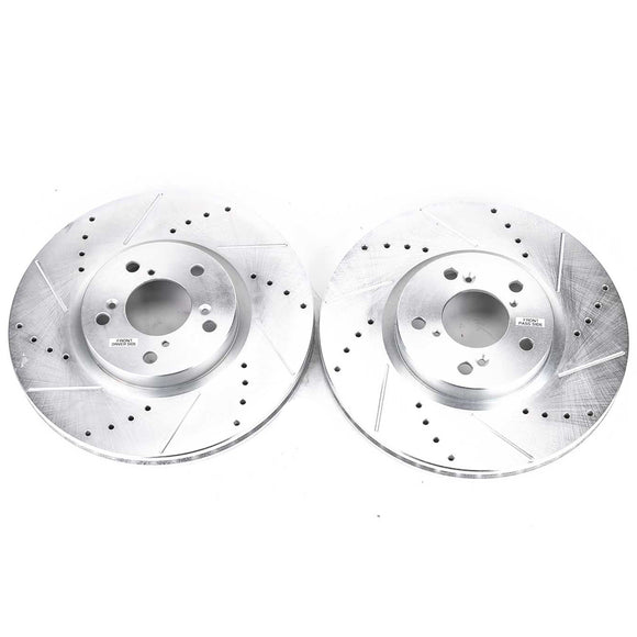 PowerStop Evolution Drilled Slotted Rotors Pair Front For Acura MDX