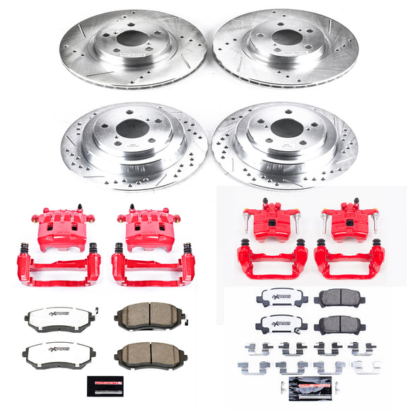 PowerStop Z26 Street Performance Ceramic Brake Pad, Drilled Slotted Rotor, and C