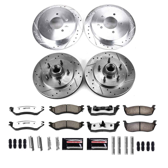 PowerStop Z36 Carbon-Fiber Ceramic Brake Pad with Drilled and Slotted Rotor Kit