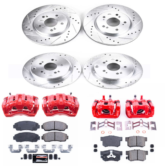 PowerStop Z23 Daily Driver Carbon-Fiber Ceramic Pads Drilled & Slotted Rotor & C