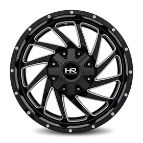 20x9 Hardrock Crusher Gloss Black Milled 6x120/139.7 ET0 wheel/rim
