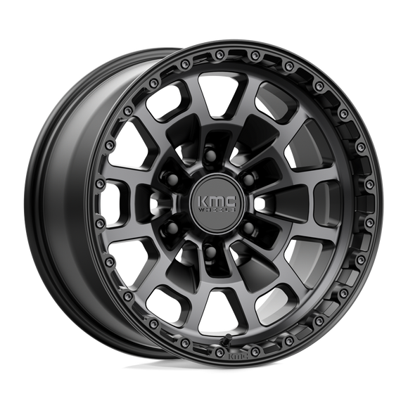 17X8.5 KMC KM718 SUMMIT Satin Black With Gray Tint 6X139.7 ET0 wheel/rim
