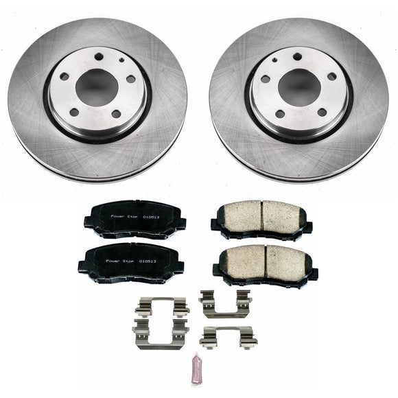 PowerStop OE Stock Replacement Low-Dust Ceramic Brake Pad and Rotor Kit
