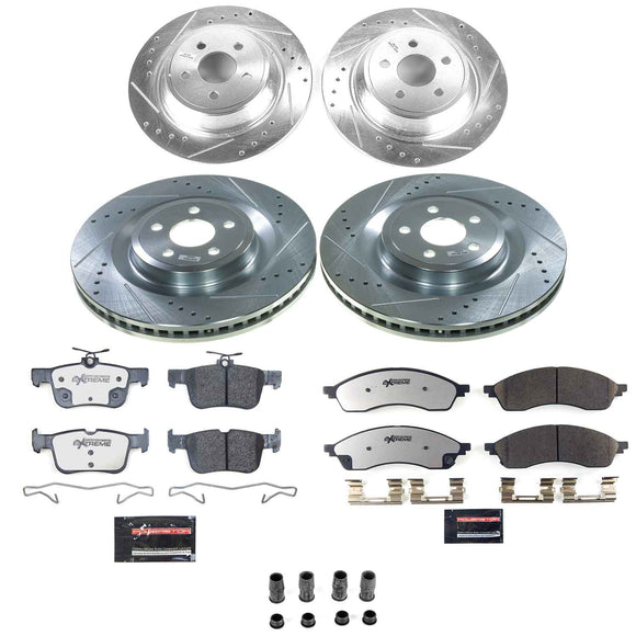 PowerStop Z36 Carbon-Fiber Ceramic Brake Pad with Drilled and Slotted Rotor Kit