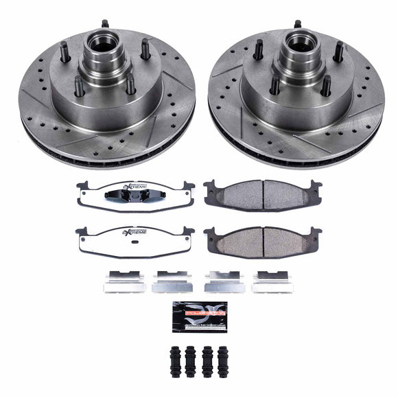 PowerStop Z36 Carbon-Fiber Ceramic Brake Pad with Drilled and Slotted Rotor Kit