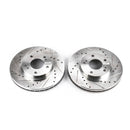 PowerStop Evolution Drilled Slotted Rotors Pair Front For Nissan 300ZX