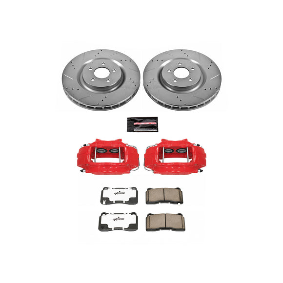 PowerStop Z26 Street Performance Ceramic Brake Pad, Drilled Slotted Rotor, and C