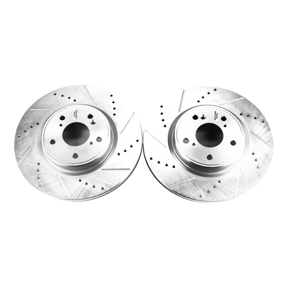 PowerStop Evolution Drilled Slotted Rotors Pair Front For Honda CR-V