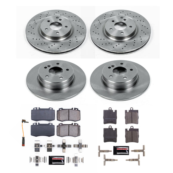 PowerStop OE Stock Replacement Low-Dust Ceramic Brake Pad and Rotor Kit