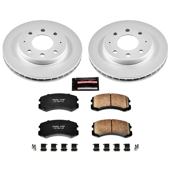 PowerStop Genuine Geomet Coated Rotor and Low-Dust Ceramic Brake Pad Kit