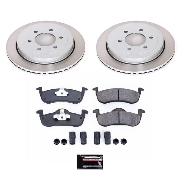 PowerStop Semi-Coated Rotor and Low-Dust Ceramic Brake Pad Kit