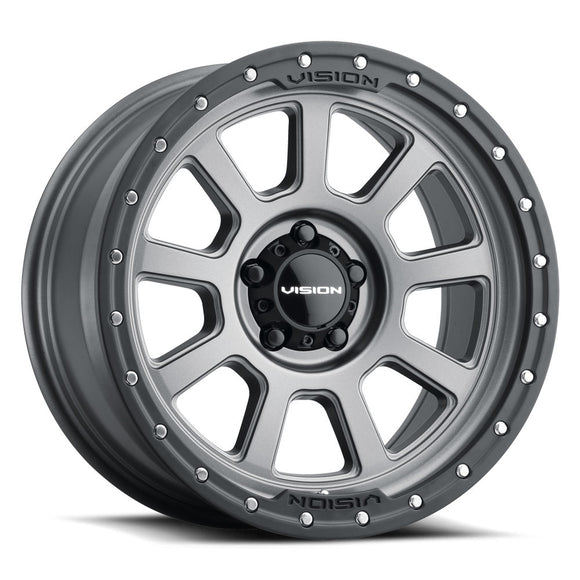 18x9 Vision 350 Ojos Satin Grey Wheel 5x127 ET12 CB78.1
