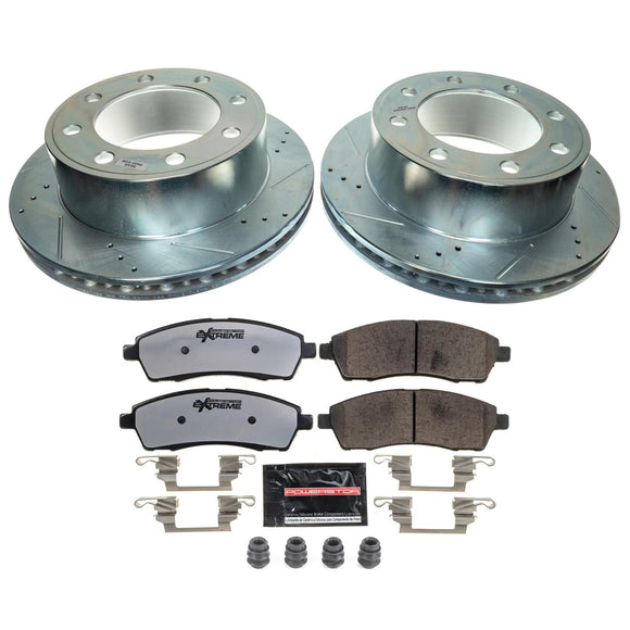 PowerStop Z36 Carbon-Fiber Ceramic Brake Pad with Drilled and Slotted Rotor Kit