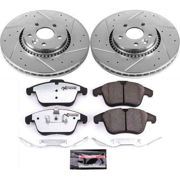 PowerStop Z36 Carbon-Fiber Ceramic Brake Pad with Drilled and Slotted Rotor Kit