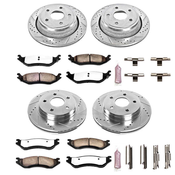 PowerStop Z36 Carbon-Fiber Ceramic Brake Pad with Drilled and Slotted Rotor Kit