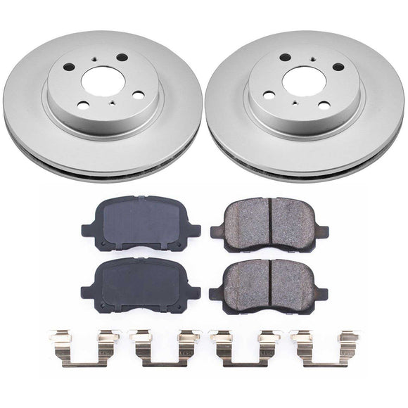 PowerStop Genuine Geomet Coated Rotor and Low-Dust Ceramic Brake Pad Kit