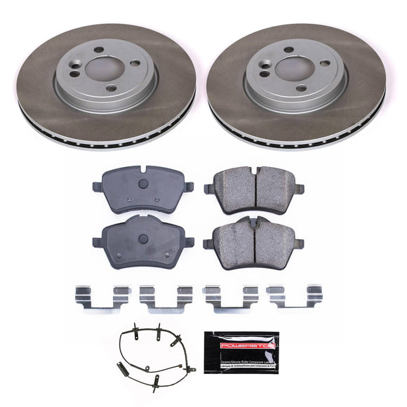 PowerStop Semi-Coated Rotor and Low-Dust Ceramic Brake Pad Kit