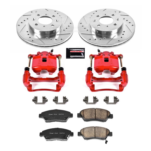 PowerStop Z23 Daily Driver Carbon-Fiber Ceramic Pads Drilled & Slotted Rotor & C
