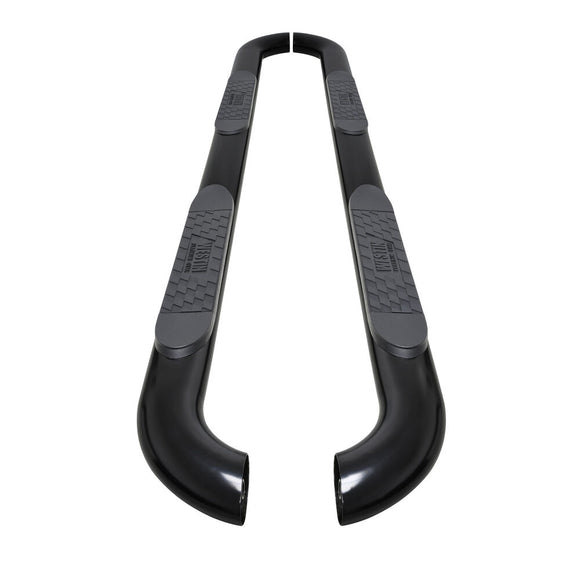 Westin Platinum 4 Oval Nerf Step Bars Powder Coated Black Steel 21-4165