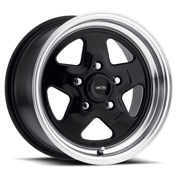 15x8 Vision 521H Nitro Black Machined Lip 5x114.3 5x4.5 ET27 Wheel Rim