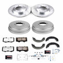 PowerStop Z36 Ceramic Brake Pads with Drilled Slotted Rotors and Drum Shoe Kit