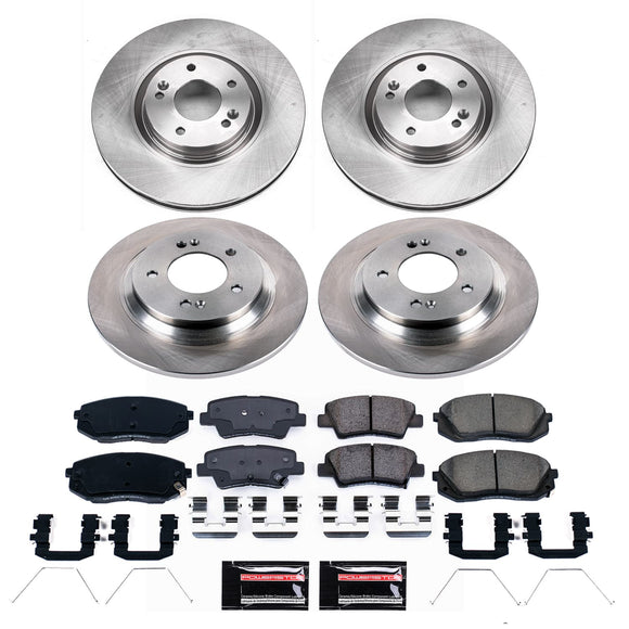 PowerStop OE Stock Replacement Low-Dust Ceramic Brake Pad and Rotor Kit