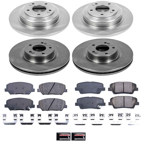 PowerStop OE Stock Replacement Low-Dust Ceramic Brake Pad and Rotor Kit