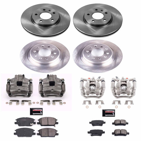 PowerStop OE Stock Replacement Low-Dust Ceramic Brake Pad, Rotor and Caliper Kit