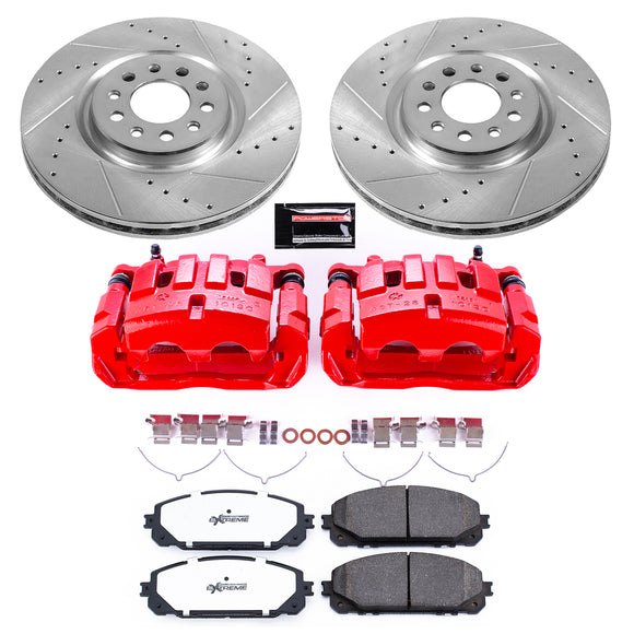 PowerStop Z36 Truck and SUV Ceramic Brake Pad, Drilled & Slotted Rotor, and Cali