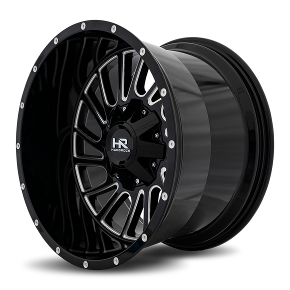 20x12 Hardrock Overdrive Gloss Black Milled 5x139.7/150 ET-51 wheel/rim