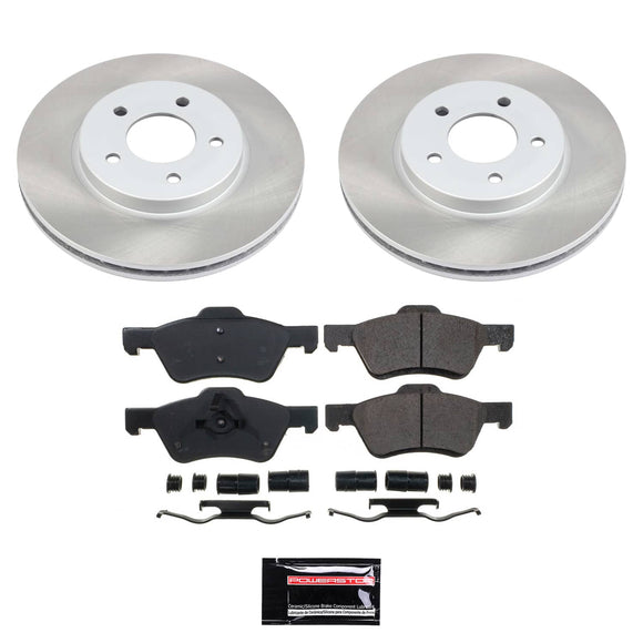 PowerStop Semi-Coated Rotor and Low-Dust Ceramic Brake Pad Kit