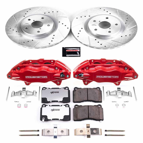 PowerStop Z26 Street Performance Ceramic Brake Pad, Drilled Slotted Rotor, and C