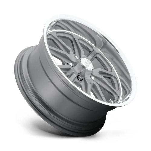 18X7 US Mag U111 Rambler Textured Gray W/ Diamond Cut Lip 5x120.65 ET1 Wheel Rim