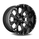 22x10 Hardrock Devastator Gloss Black Milled 8x165.1 ET-25 wheel/rim