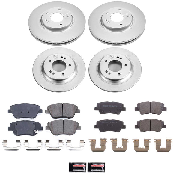 PowerStop Genuine Geomet Coated Rotor and Low-Dust Ceramic Brake Pad Kit