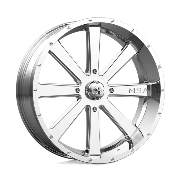 22X7 MSA Offroad Wheels Flash Chrome Wheel/Rim 4x137 ET0