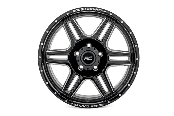 Rough Country 92 Series Machined Gloss Black 18x9 6x135 ET0 Wheel Rim