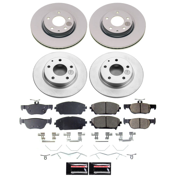 PowerStop Genuine Geomet Coated Rotor and Low-Dust Ceramic Brake Pad Kit