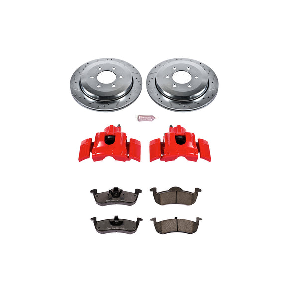 PowerStop Z36 Truck and SUV Ceramic Brake Pad, Drilled & Slotted Rotor, and Cali