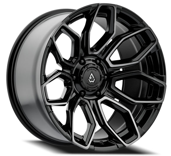 22x10 Arena Wheel Cobra Glossy Black Brushed Ddt Face Clear 6x135 ET15 CB87.12