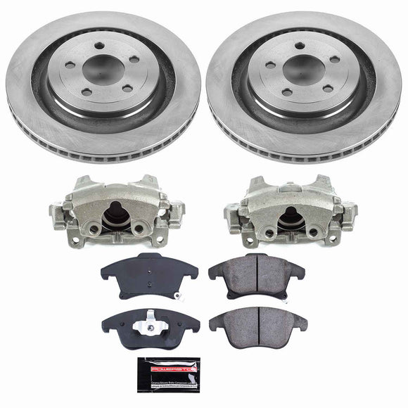 PowerStop OE Stock Replacement Low-Dust Ceramic Brake Pad, Rotor and Caliper Kit