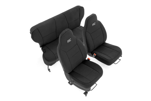 Rough Country Front and Rear Seat Covers Jeep Cherokee XJ 97-01  Non Detach Headrest