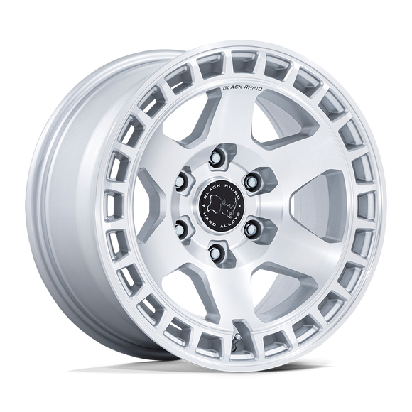 17x8.5 Black Rhino BR022 Bahari Gloss Silver Machined Face 6x139.7 ET-10 Wheel