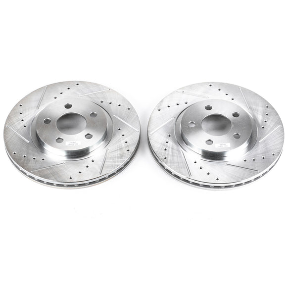 PowerStop Evolution Drilled Slotted Rotors Pair Front For Chrysler PT Cruiser