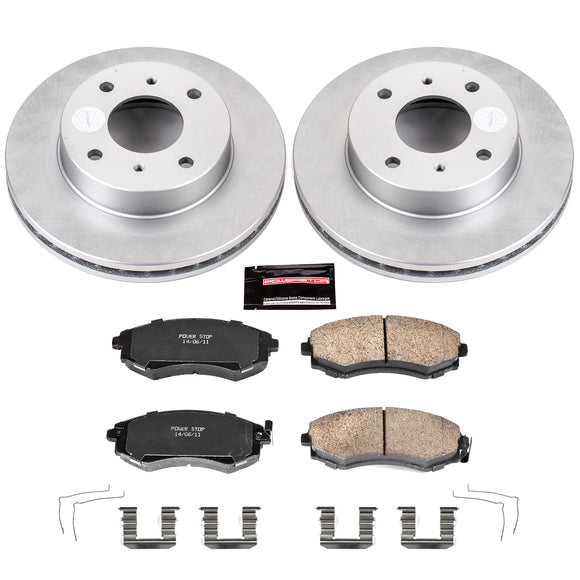 PowerStop Genuine Geomet Coated Rotor and Low-Dust Ceramic Brake Pad Kit